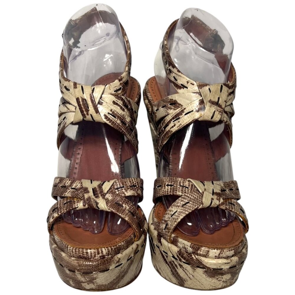 Alaia Python Snakeskin Platform High Heel Sandals… - image 4